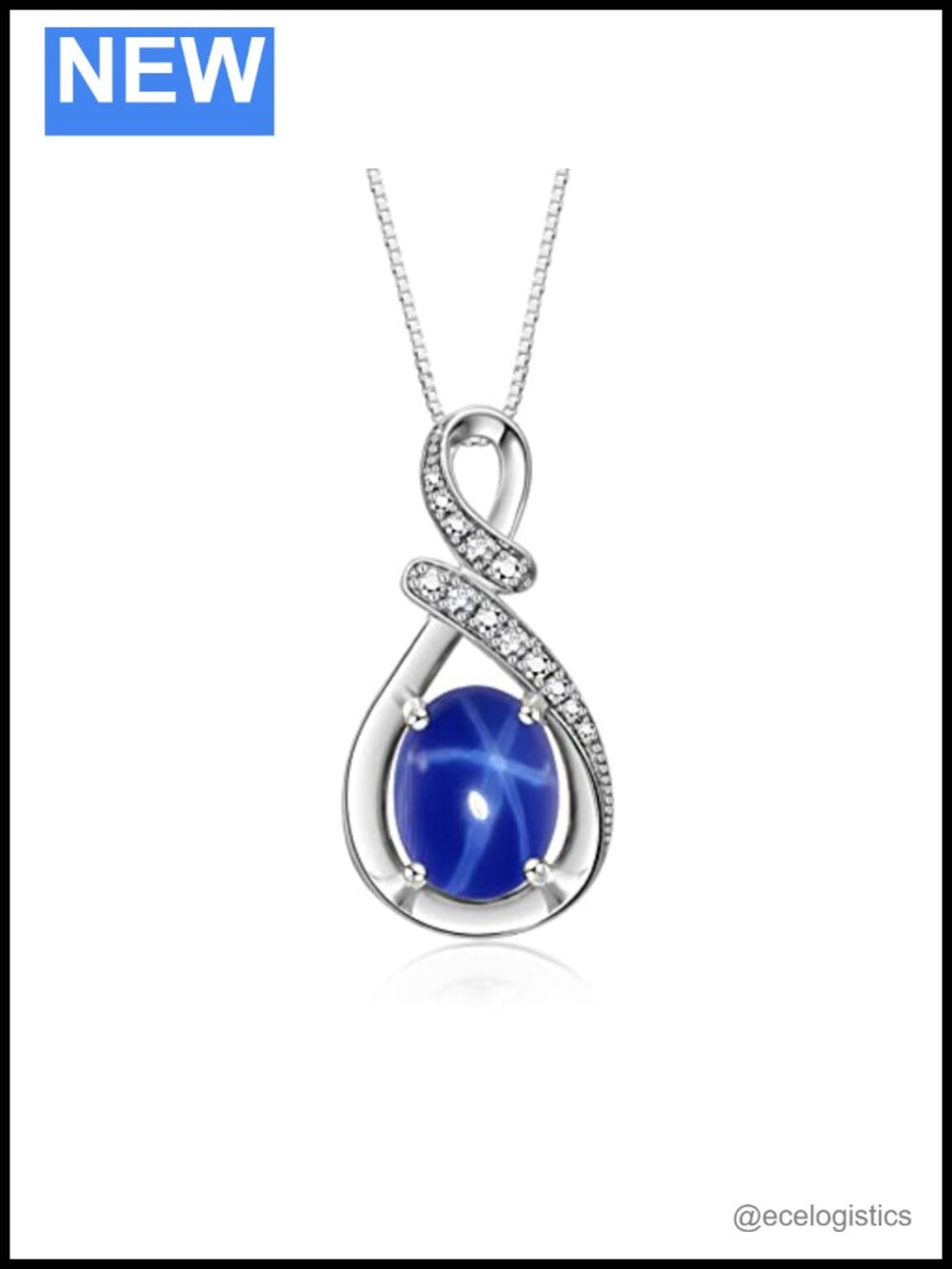 Sterling Silver Gemstone & Diamond Pendant Necklace, 18" Chain